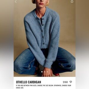 Sezane Othello Cardigan Ice Blue - Size XXS